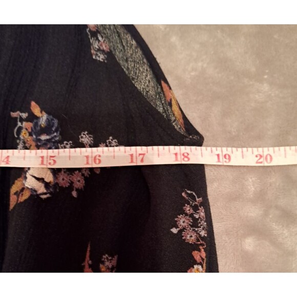 Free People Black Floral Snap Out of it Pull Over Swing Dress Size Small - Picture 10 of 14